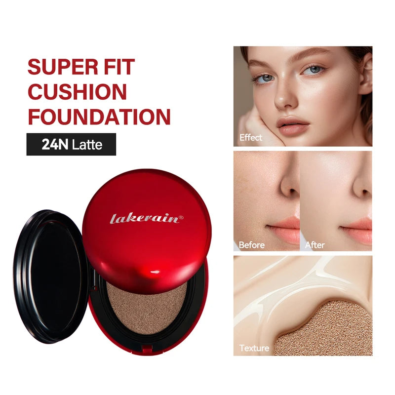 Long-Lasting Waterproof Cushion Foundation with Full Coverage - 9 Colors, Semi-Matte Finish