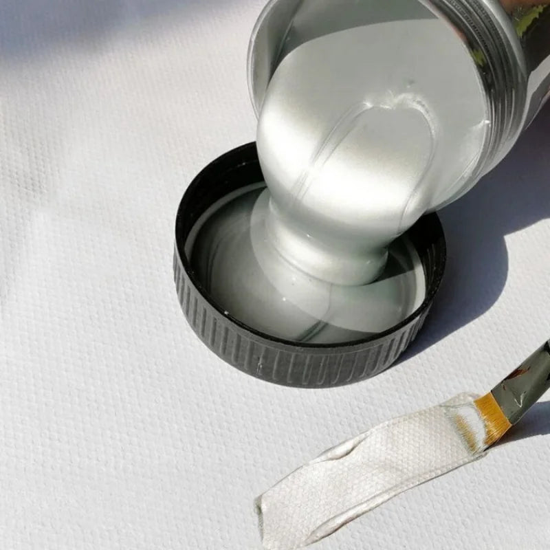 Silver Acrylic Paint 50/100/300ml Waterproof Non-Fading Pearlescent Finish for DIY Art