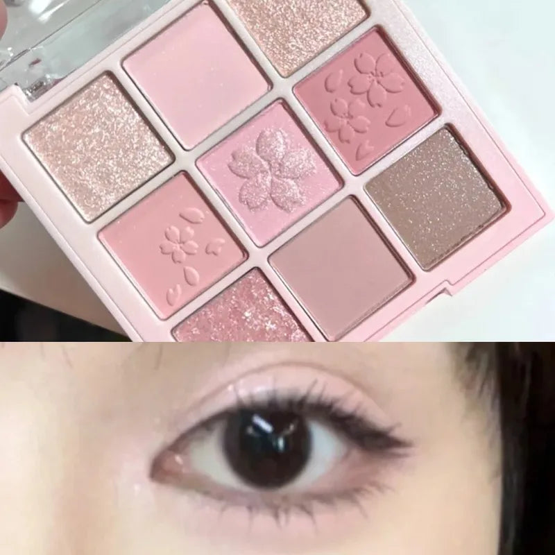 Colorful Eyeshadow Palette with Matte & Shimmer Shades - 9 Color Varieties