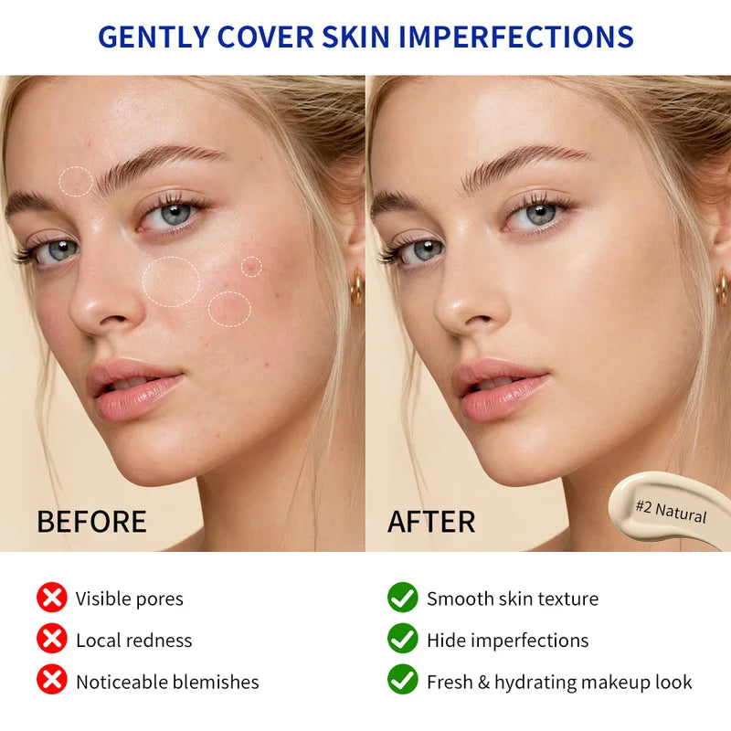 Collagen Air Cushion CC Cream Foundation with Hydration & Brightening for Natural Dewy Look