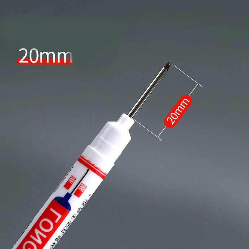 4pcs 20mm Long Nib Permanent Marker Pens - Waterproof Oil-Based Ink for Industrial & Craft Use