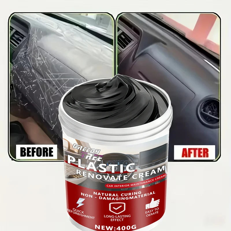 Plastic Car Interior Restorer Wax - Scratch Repair & Aging Prevention 400g