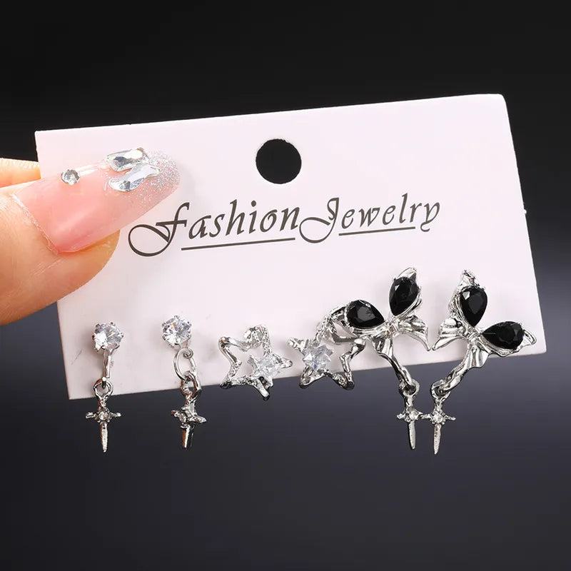 Goth Butterfly Star Earring Set for Women and Girls – Trendy Vintage Jewelry