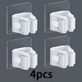 4PCS Non-Punching Mop Holder Clip Bathroom Rack Wall Mount Organizer