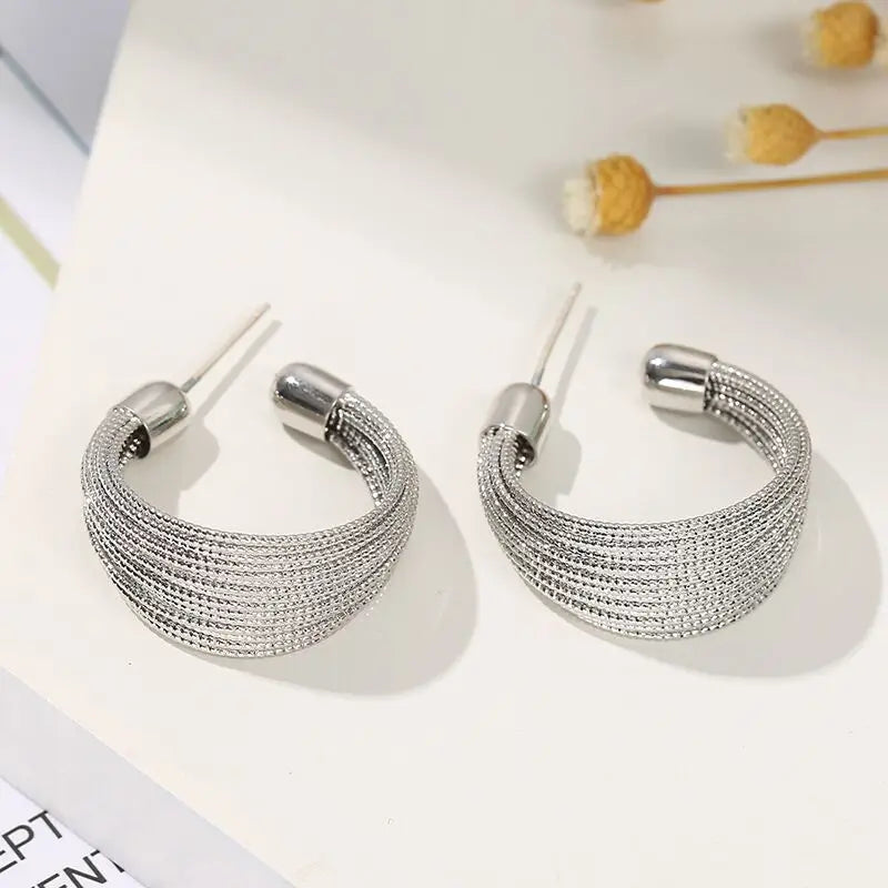 Elegant Multilayer Stud Earrings for Women - Retro Fashion Jewelry, Party Gift