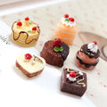 Mini Dollhouse Cake Set - 6 Resin Dessert Cupcakes for Doll Food Play