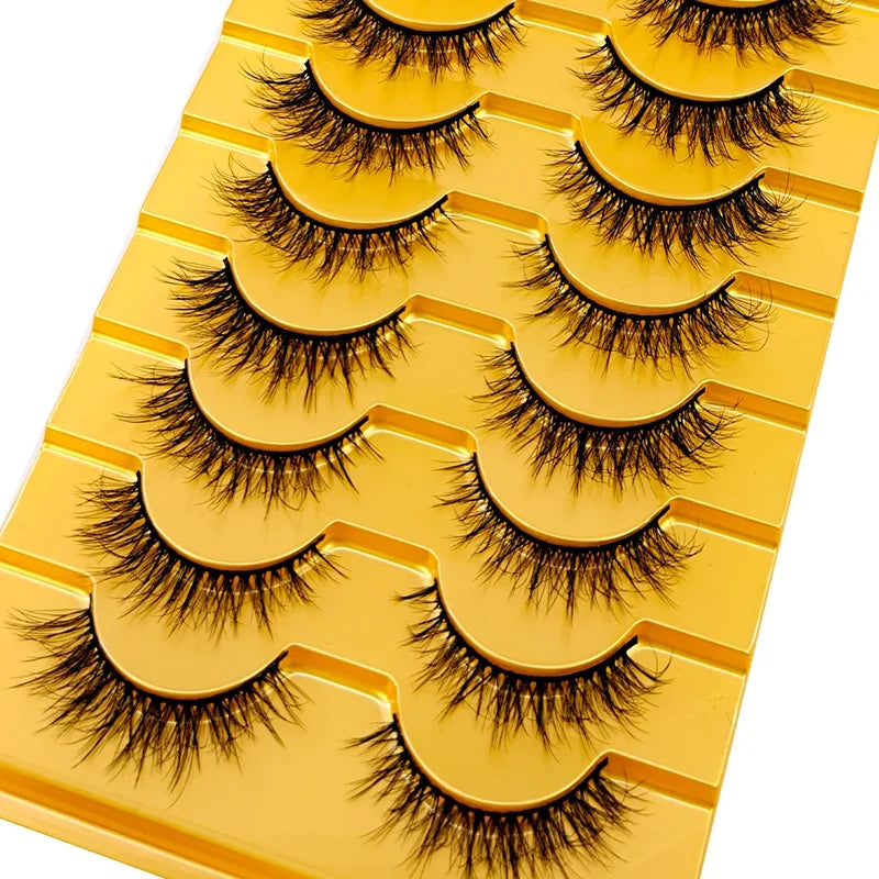 3D Mink Eyelashes Wispy Full Strip False Lashes Natural Short Makeup