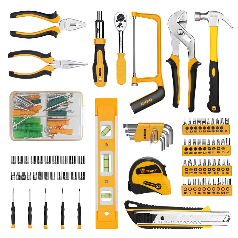 228-Piece Socket Wrench Auto Repair Tool Set with Plastic Toolbox
