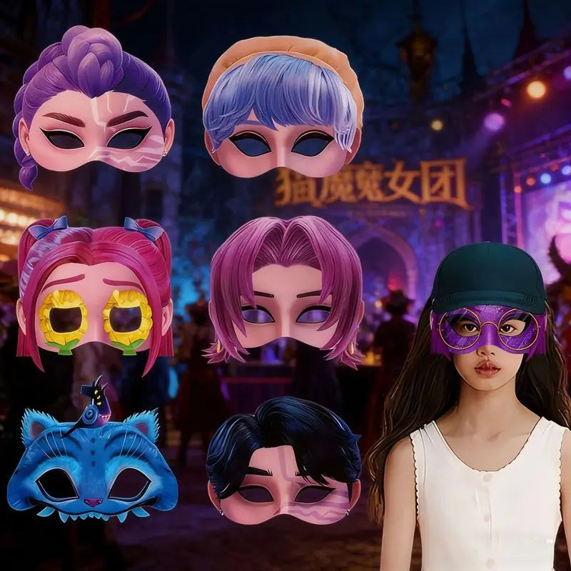 Funny Witch Hunting Group Paper Mask for Cosplay Photo Booth Party Supplies