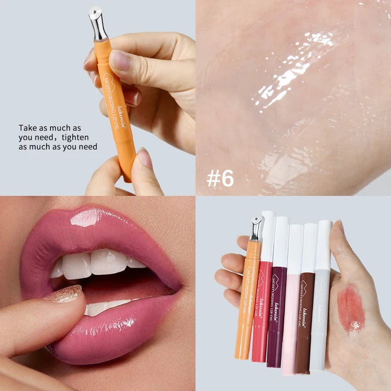 Moisturizing Lip Oil with Plumping & Shine - Nourishing Lip Care Gloss, Long Lasting
