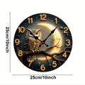 Moonlight Night Wooden Wall Clock - Silent Hanging Round Decor for Living Room Bedroom Office