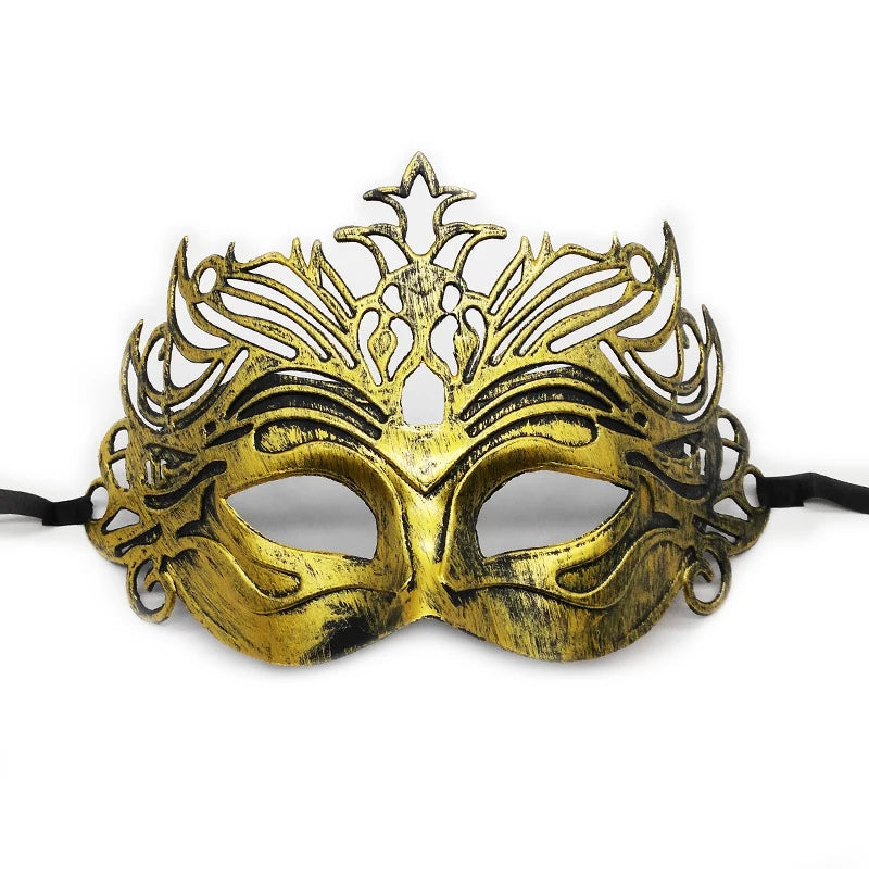 Vintage Prince Masquerade Half Face Mask for Parties - Black and Copper