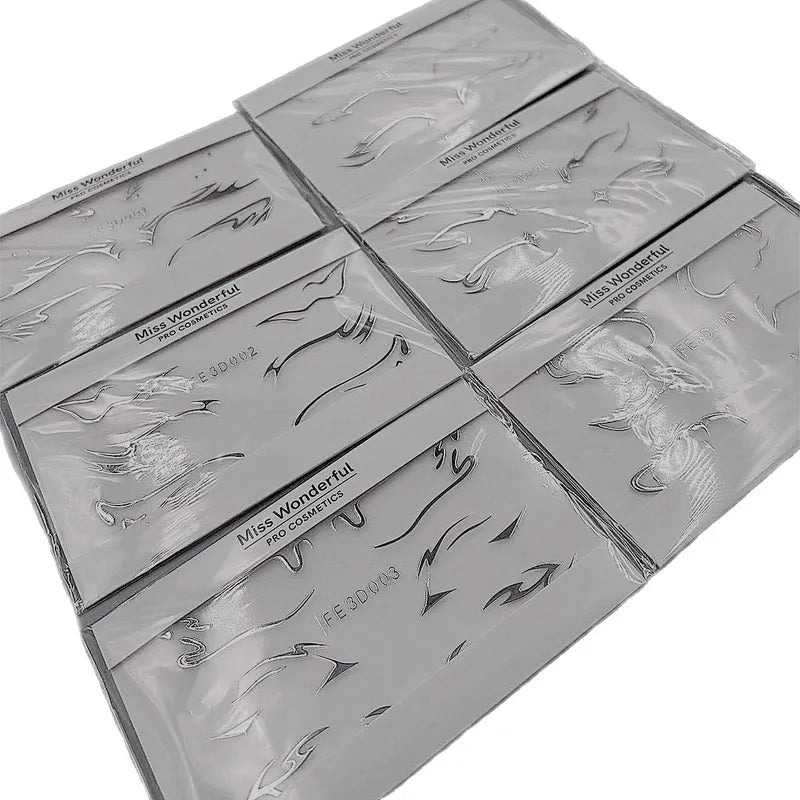 Futuristic Silver Face Makeup Stickers Creative Metallic Eye Shadow Self-Adhesive Reuse