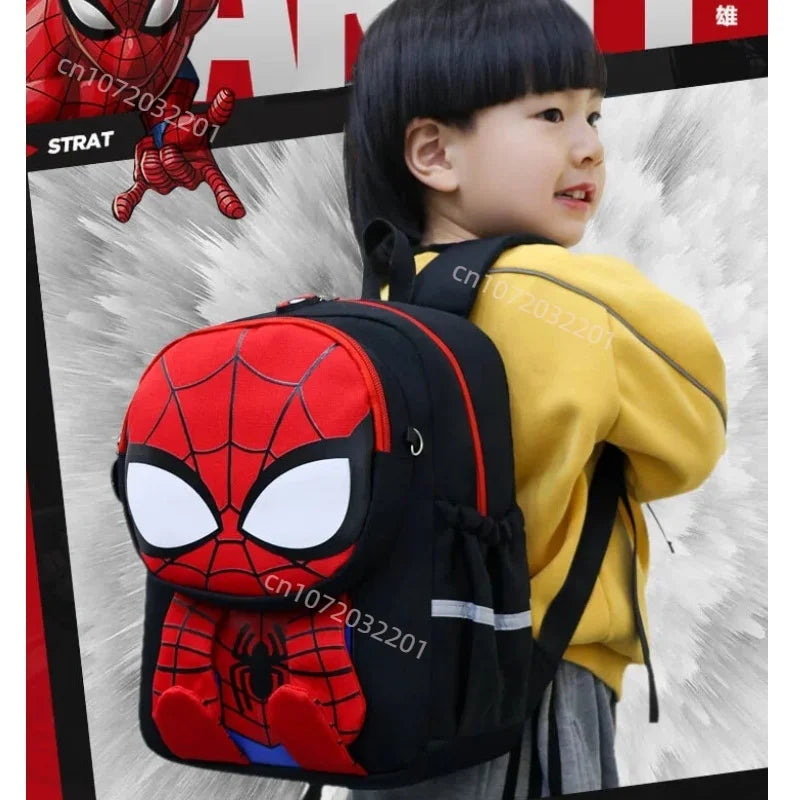 Kids Cartoon Spider-Man and Iron Man Backpack for School and Travel