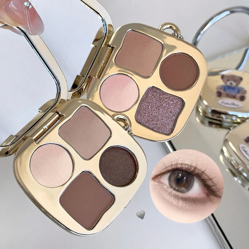 Multi-Color Eyeshadow Palette with 4 Versatile Shades for Natural & Glam Looks