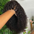 Deep Wave Glueless Human Hair Wigs 13x6 Lace Front Short Bob Style - Natural Black