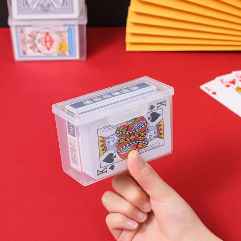 Transparent Plastic Playing Card Storage Box - Compact, Durable, Stackable