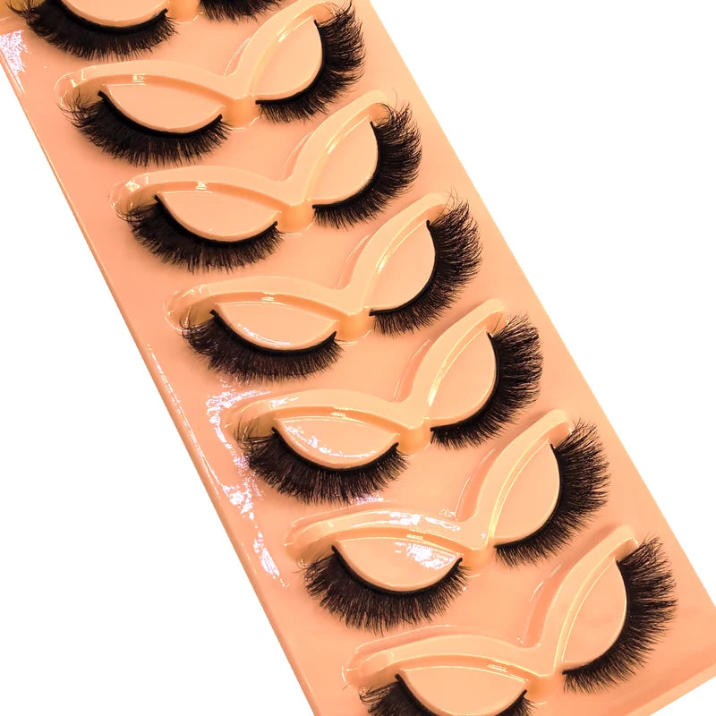 7-Pair 3D Cat Eye False Eyelashes Dramatic Mink Look Wholesale Makeup Accessories