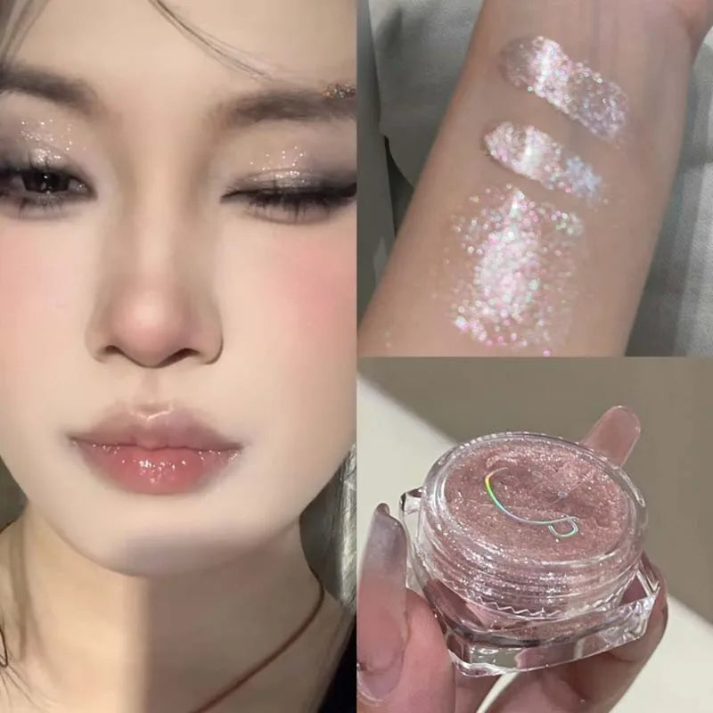 Sparkling Glitter Eyeshadow Gel - Brightening Pearly Highlighter & Contouring Makeup