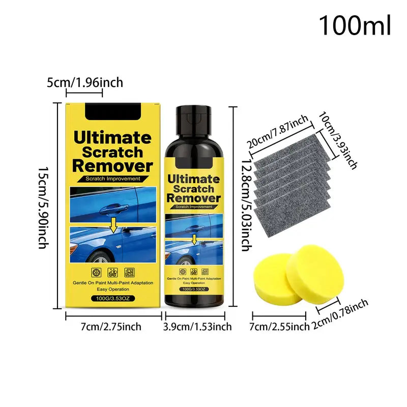 Car Scratch Repair Cream and Polishing Wax Kit with Sponges & Cloths
