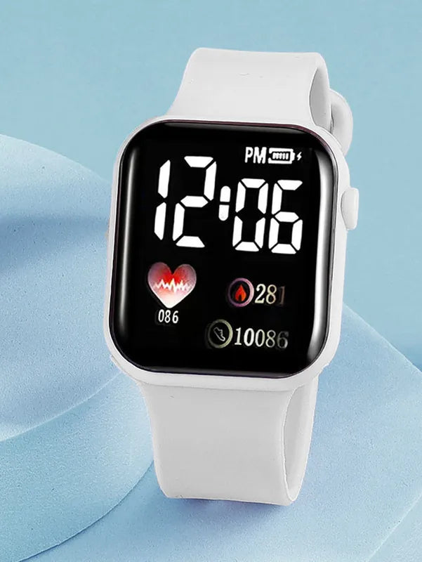 White Square Watch Set with Heart-Shaped Accessories for Valentine's Day & Birthdays