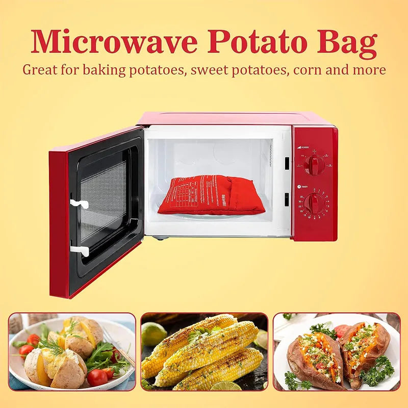 Reusable Microwave Potato Bag - Fast Baked Potatoes in 4 Minutes, Multiple Colors