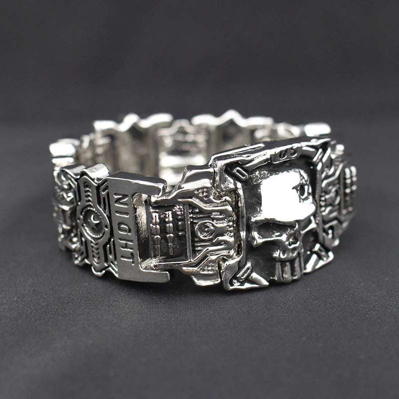 Vintage Skull Bracelet for Men Punk Hip Hop Motorcycle Jewelry Gift