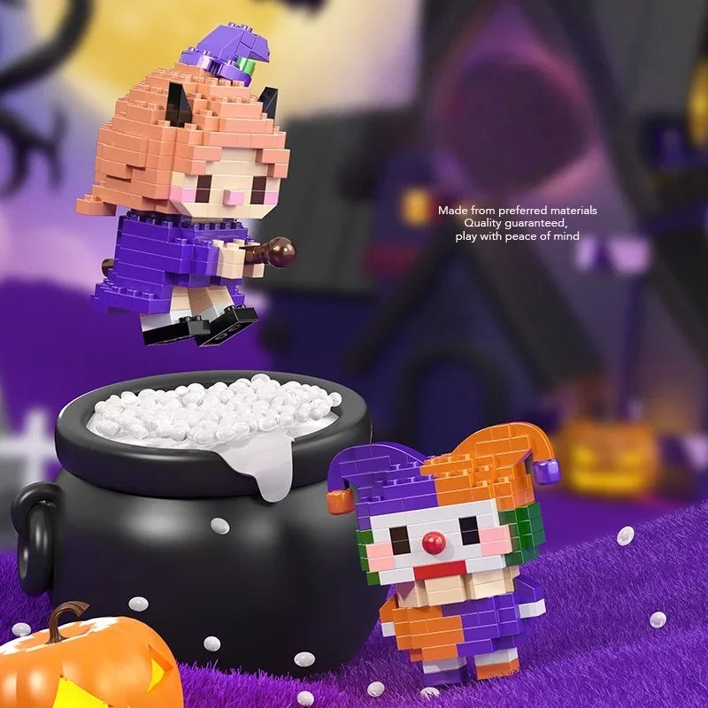 Halloween Pumpkin Mini Building Blocks Toy for Kids & Decoration