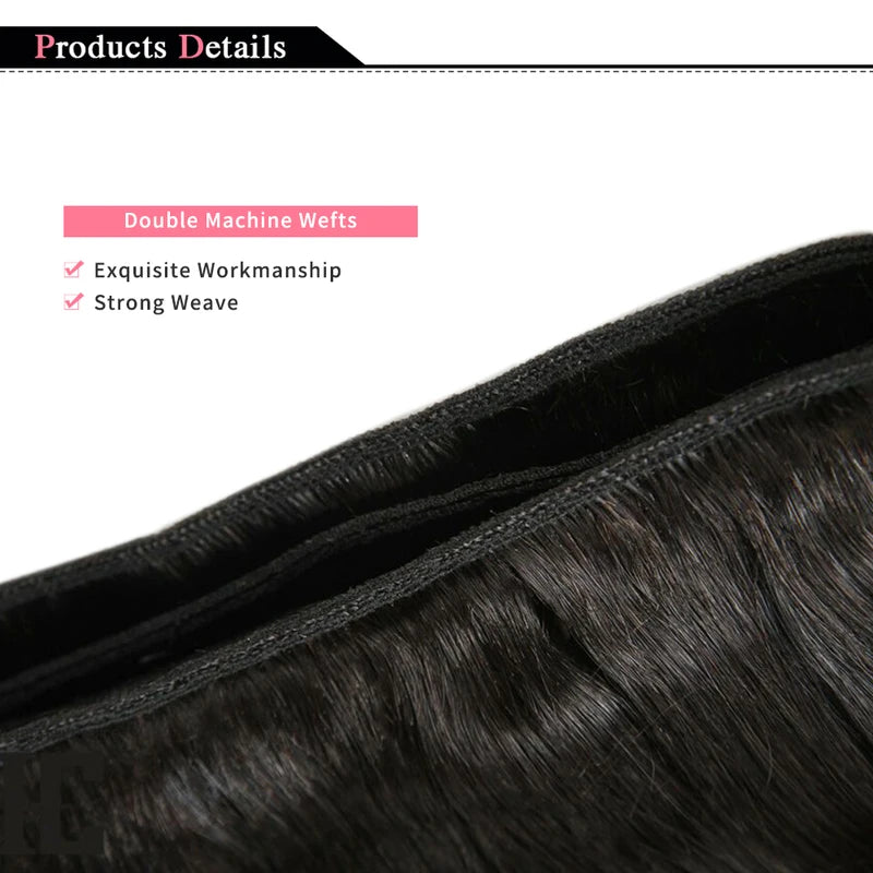 Virgin Human Hair Bundles - Brazilian Straight Hair Extensions 3/6 Pcs