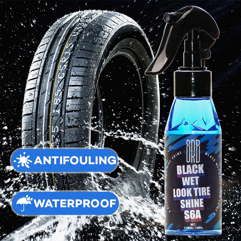 Black Wet Look Tire Shine Dressing for Cars, Trucks & Motorcycles - Safe & High Gloss Finish