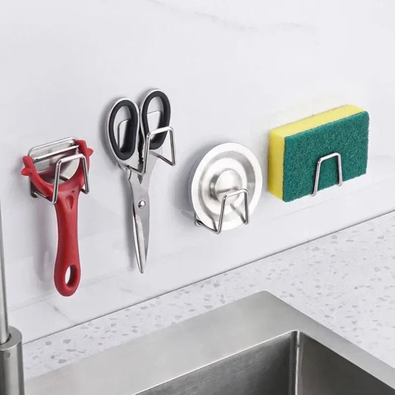 Stainless Steel Wall-Mounted Kitchen Storage Rack for Pots & Cutting Boards