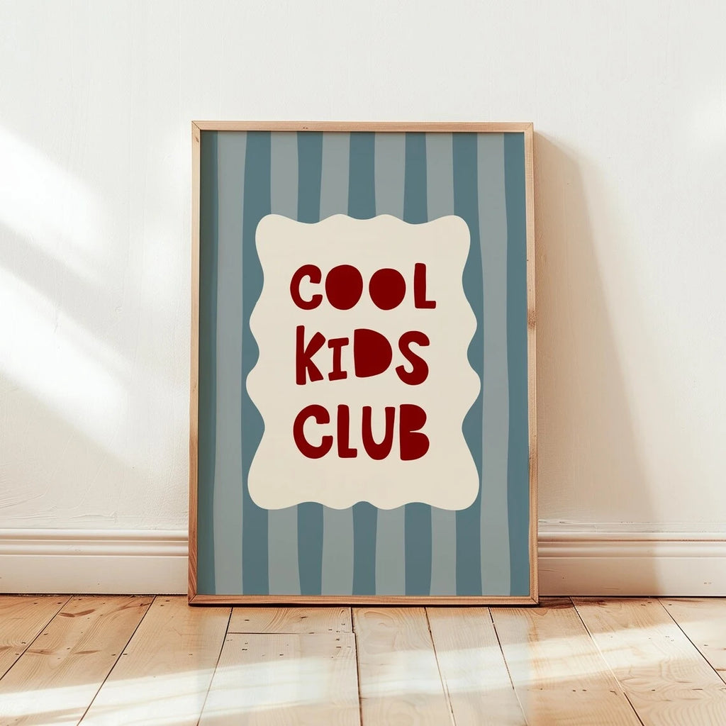 Kids Wall Art Canvas Prints - Cartoon Cool Kids Club Home Decor Poster