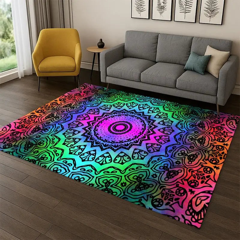 Bohemia Mandala Yoga Carpet Rug for Bedroom Living Room Playroom Non-Slip Doormat
