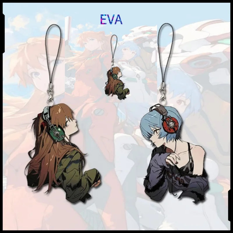 Anime Mobile Phone Chain Keychain - Evangelion School Bag Charms for Men & Women
