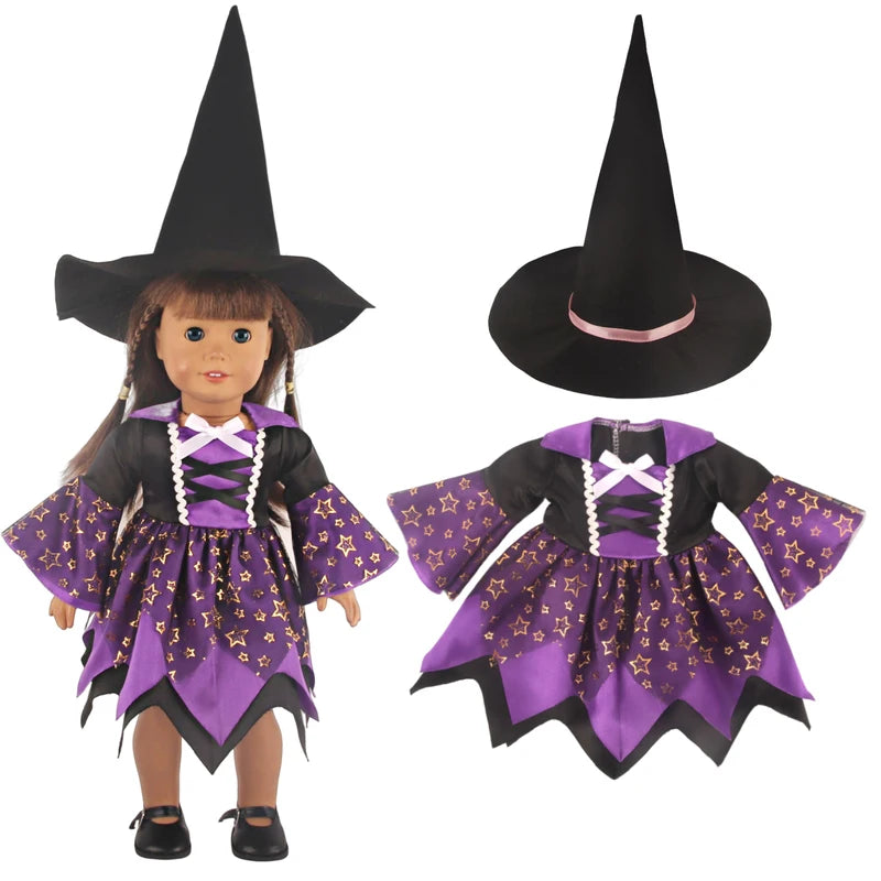 Halloween Doll Clothes Festival Pumpkin Skeleton Costumes for 18 Inch & 43cm Dolls