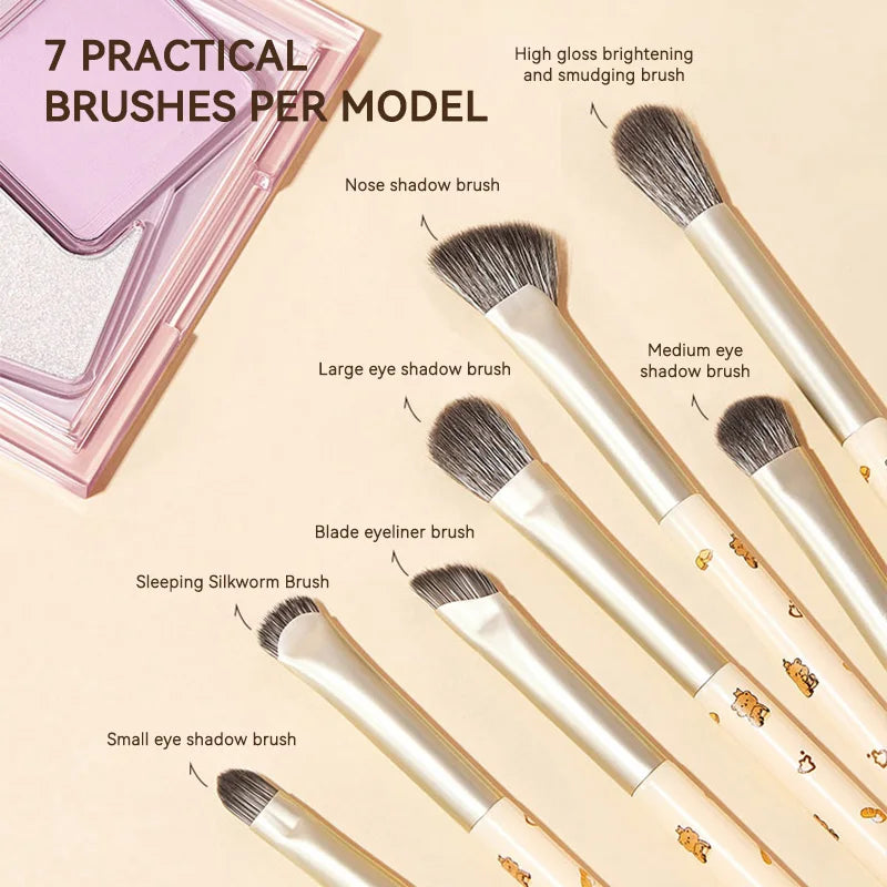 Eye Makeup Brush Set with Detail, Shading & Nose Shadow Brushes - Complete Makeup Tools for Beginners