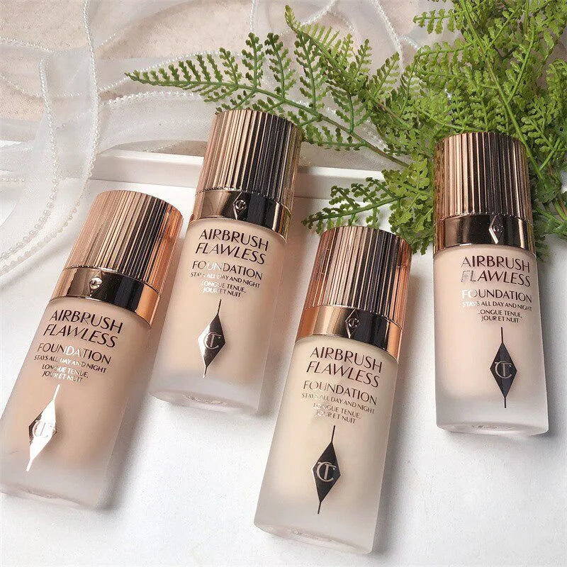 Liquid Foundation & Micro Light Powder Air Cushion Makeup Set - Multiple Colors
