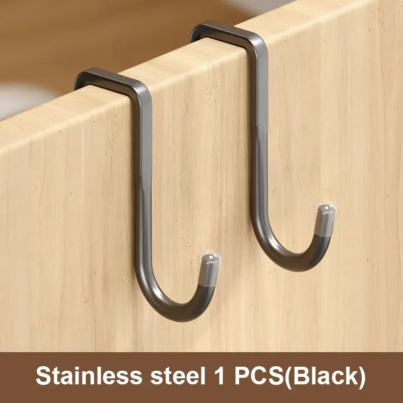 Stainless Steel Double S-Shape Hook for Kitchen Bathroom Cabinet Door Storage