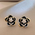 Dripping Zircon Pearl Flower Earrings for Women - Trendy Stud Jewelry