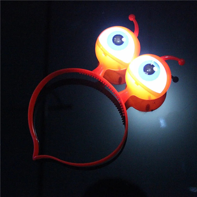 LED Light Up Hair Hoop with Flashing Ears for Kids & Adults - Halloween Party Accessory