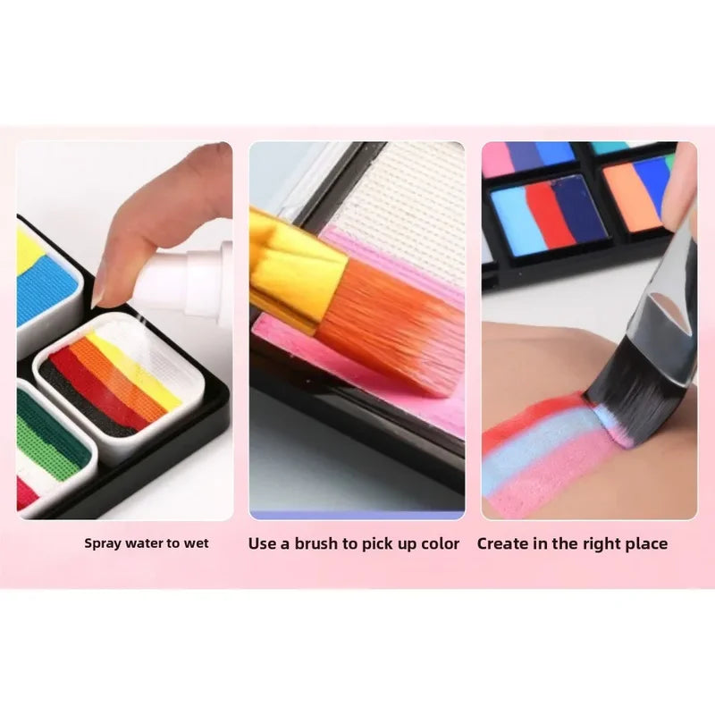 20 Color Professional Face & Body Paint Palette Waterproof Long Lasting Cosmetic for Halloween & Cosplay