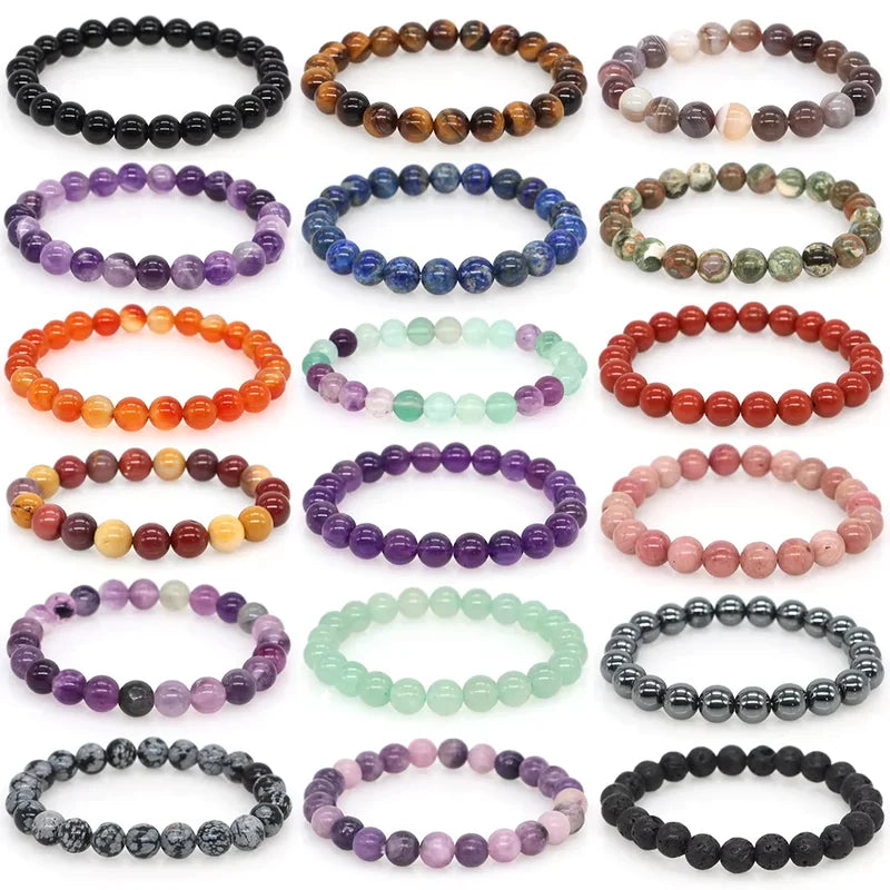 Natural Stone Beaded Bracelet for Men & Women Chakra Healing Crystal Jewelry