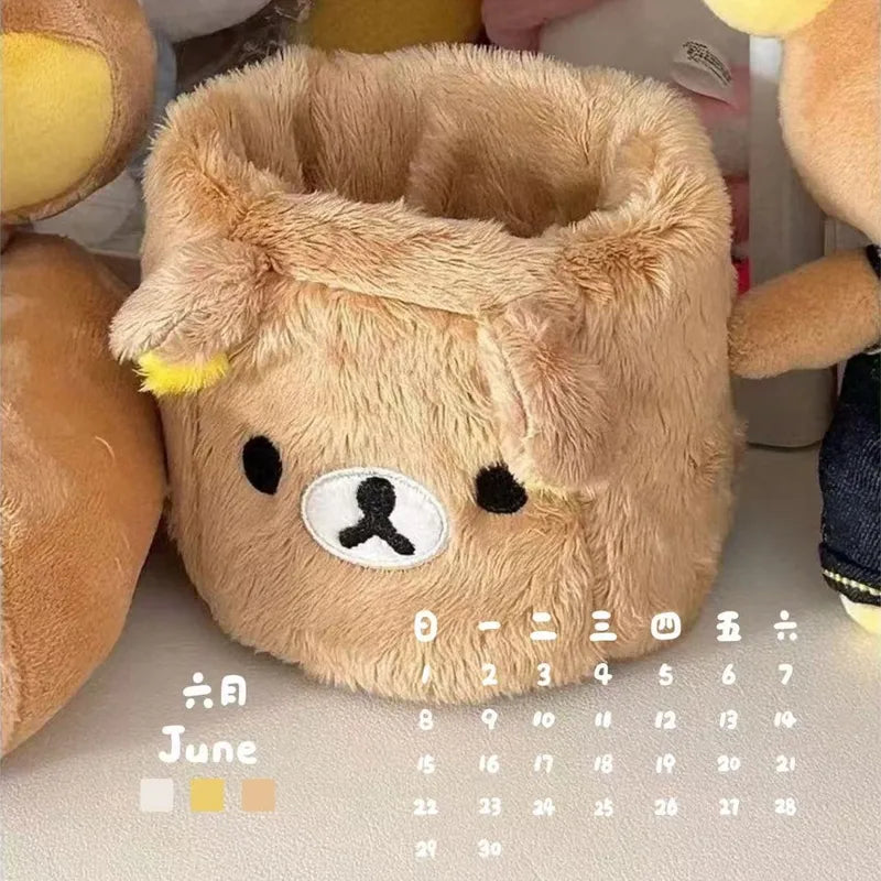 Plush Pencil Holder Makeup Organizer Kawaii Desk Accessories Gift