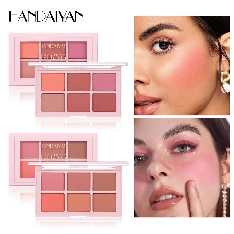 Long Wear Blush Makeup Palette - Buildable Matte Color Face Powder for Cheeks & Contouring