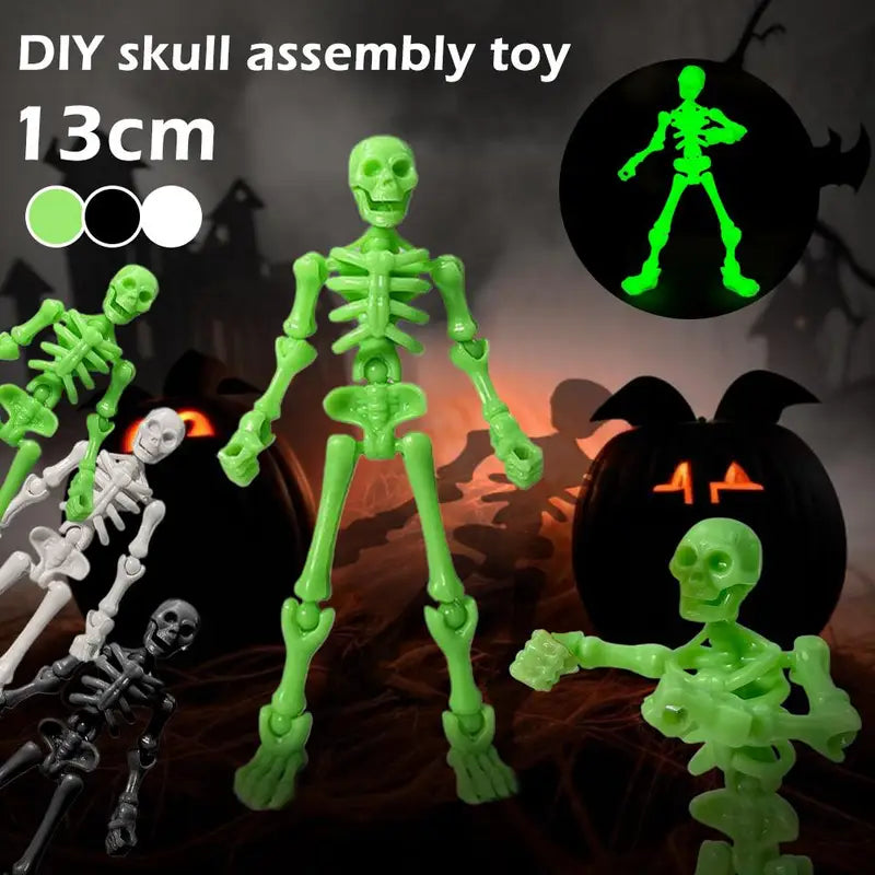 DIY Skeleton Figurines Set - Movable Joints for Halloween Craft & Decoration