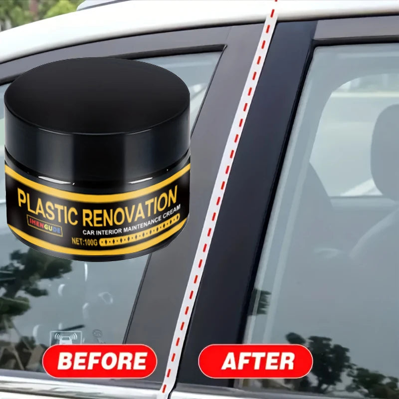 Car Plastic Repair Kit 100g Black Leather & Panel Wax Coating for Interior Restoration