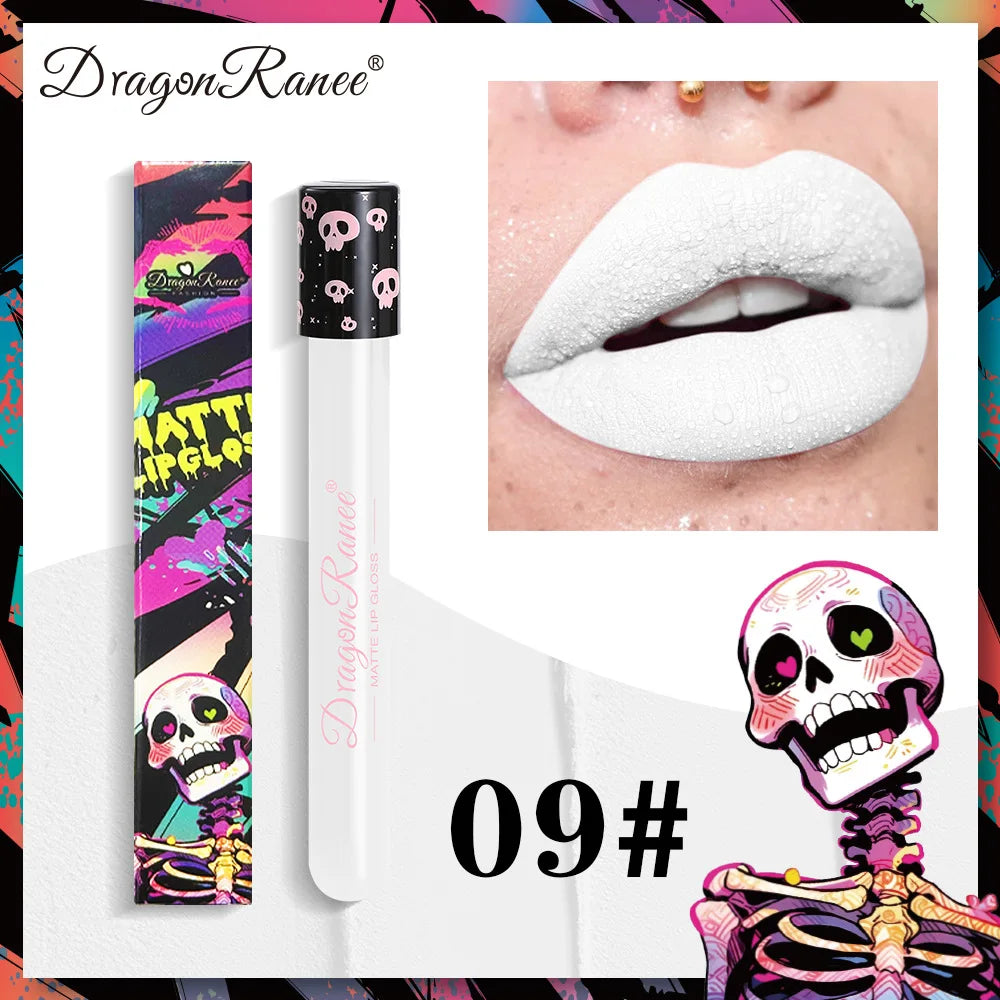12-Color Halloween Lip Gloss Makeup Set Waterproof Matte Lipstick for Holiday Cosplay