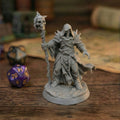 3D Printed Necromancer Model Unpainted Dark Wizard Tabletop Game Piece - DIY Ornament