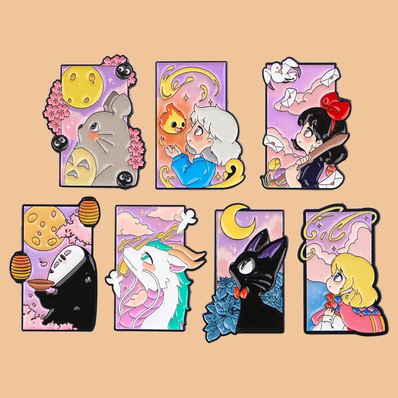 Anime Enamel Pin Cartoon Girl Cat Brooch Lapel Badge Backpack Jewelry Gift