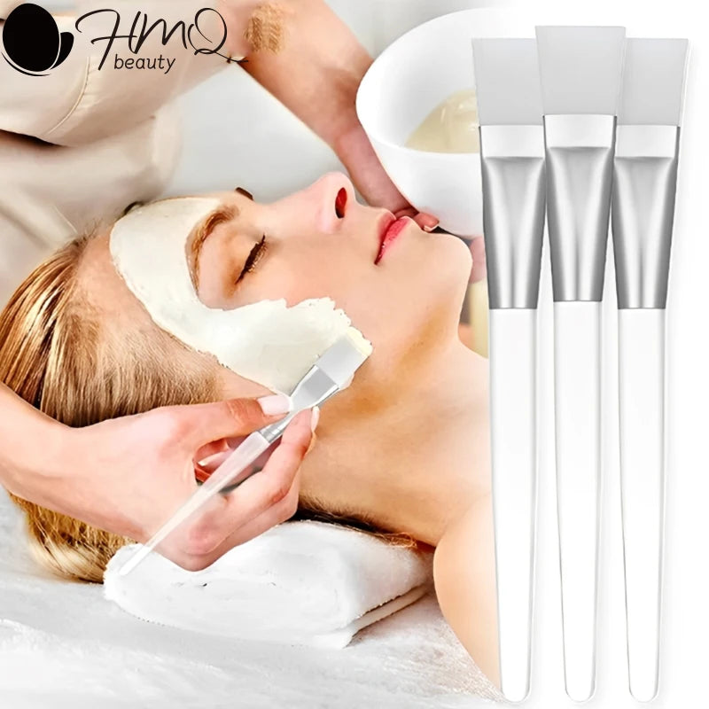 Facial Mask Brush Set - Soft-Head Applicator with Clear Plastic Handle for Skin Care Spa & Salon